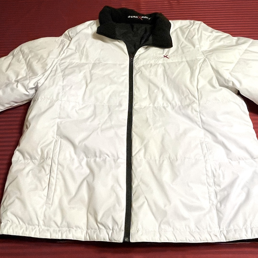 Pre-Owned White & Black Zeroexposur Quilted Puffer Jacket